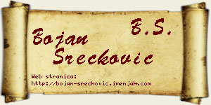 Bojan Srećković vizit kartica